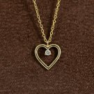Diamond Heart Necklace 14k Solid Gold Tiny Heart Shape Proposal Necklace Gift. Diamond Heart Necklace 14k Solid Gold Tiny Heart Shape Proposal Necklace Gift.