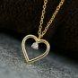 Diamond Heart Necklace 14k Solid Gold Tiny Heart Shape Proposal Necklace Gift.