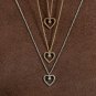 Diamond Heart Necklace 14k Solid Gold Tiny Heart Shape Proposal Necklace Gift.