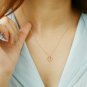 Diamond Heart Necklace 14k Solid Gold Tiny Heart Shape Proposal Necklace Gift.