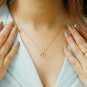 Diamond Heart Necklace 14k Solid Gold Tiny Heart Shape Proposal Necklace Gift.