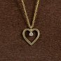 Diamond Heart Necklace 14k Solid Gold Tiny Heart Shape Proposal Necklace Gift.