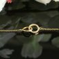 14k Solid Gold Interlocking Circles Chain Eternity Bracelet Women Birthday Gift.