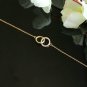 14k Solid Gold Interlocking Circles Chain Eternity Bracelet Women Birthday Gift.