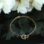 14k Solid Gold Interlocking Circles Chain Eternity Bracelet Women Birthday Gift.