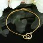 14k Solid Gold Interlocking Circles Chain Eternity Bracelet Women Birthday Gift.