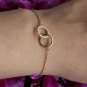 14k Solid Gold Interlocking Circles Chain Eternity Bracelet Women Birthday Gift.