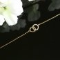 14k Solid Gold Interlocking Circles Chain Eternity Bracelet Women Birthday Gift.
