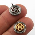 Pave Diamond Round Flower Charm 925 Silver Diamond Flower Charm Pendant Gift. Pave Diamond Round Flower Charm 925 Silver Diamond Flower Charm Pendant Gift.