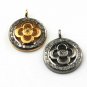 Pave Diamond Round Flower Charm 925 Silver Diamond Flower Charm Pendant Gift.