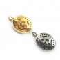 Pave Diamond Round Flower Charm 925 Silver Diamond Flower Charm Pendant Gift.