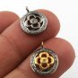 Pave Diamond Round Flower Charm 925 Silver Diamond Flower Charm Pendant Gift.