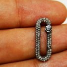 Full Pave Diamond Rosecut Diamond Paper Clip Design Clasps 925 Silver Handmade.