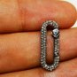 Full Pave Diamond Rosecut Diamond Paper Clip Design Clasps 925 Silver Handmade.