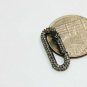 Full Pave Diamond Rosecut Diamond Paper Clip Design Clasps 925 Silver Handmade.