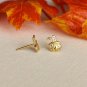 Pumpkins Studs Piercing 14k Solid Gold Witch Hat Minimalist Diamond Nose Studs.