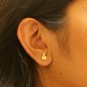 Pumpkins Studs Piercing 14k Solid Gold Witch Hat Minimalist Diamond Nose Studs.