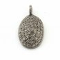 Pave Diamond Oval Charm Pendant 925 Silver Diamond Charm Additional Jewelry.