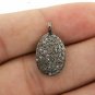Pave Diamond Oval Charm Pendant 925 Silver Diamond Charm Additional Jewelry.