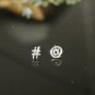 14k Solid Gold Symbol Studs Minimalist Gold Body Piercing Jewelry Nose Ear Stud.