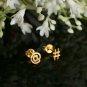 14k Solid Gold Symbol Studs Minimalist Gold Body Piercing Jewelry Nose Ear Stud.