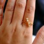 Four Diamond Single Line Diamond Ring 14k Gold Anniversary Ring Brides Jewelry.