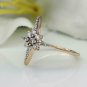 Natural Diamond Star Ring 14k Solid Gold Diamond Engagement Ring Birthday Gift.