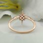 Natural Diamond Star Ring 14k Solid Gold Diamond Engagement Ring Birthday Gift.