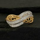 Pave Diamond Loop Ring 14k Gold Engagement Ring SI Quality Diamond G-H Fine Ring Pave Diamond Loop Ring 14k Gold Engagement Ring SI Quality Diamond G-H Fine Ring