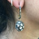 Pave Diamond Beads Drop Earring 14k Gold&925 Silver Diamond Hook Earring. Pave Diamond Beads Drop Earring 14k Gold&925 Silver Diamond Hook Earring.
