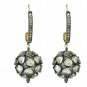 Pave Diamond Beads Drop Earring 14k Gold&925 Silver Diamond Hook Earring.