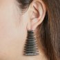 14k Gold Pave Diamond Spike Earring 925 Silver Fashion Jewelry Modern Jewelry.