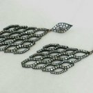 14k Gold Rhombus Shape Earring Pave Diamond 925 Silver Diamond Handmade Earring. 14k Gold Rhombus Shape Earring Pave Diamond 925 Silver Diamond Handmade Earring.