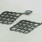 14k Gold Rhombus Shape Earring Pave Diamond 925 Silver Diamond Handmade Earring.