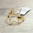 14k Solid Gold Diamond Star Ring Star Cocktail Ring Engagement Gift Diamond Ring