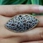 Pave Diamond Marquise Ring 925 Silver Diamond Wedding Ring 14k Gold Fine Jewelry