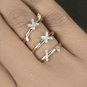 14k Solid Gold Natural Diamond Si Calrity Floral Wrap Ring Wedding Bridal Gift.