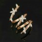 14k Solid Gold Natural Diamond Si Calrity Floral Wrap Ring Wedding Bridal Gift.