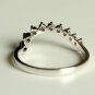 Curved Diamond Stack Ring 14k Gold Asymmetric Bridal Wedding Band Jewelry Gift.
