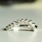 Curved Diamond Stack Ring 14k Gold Asymmetric Bridal Wedding Band Jewelry Gift.