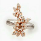 Diamond Floral Ring 14k Gold Pave Diamond Rose Gold Ring Wedding Day Ring. Diamond Floral Ring 14k Gold Pave Diamond Rose Gold Ring Wedding Day Ring.