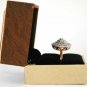 14k Solid Gold Cocktail Ring Natural Diamond Wedding Blossom Ring Pyramid Ring.