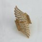 Diamond Feather Wrap Ring 14k Solid Gold Vintage Designer Anniversary Gift Ring.