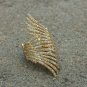 Diamond Feather Wrap Ring 14k Solid Gold Vintage Designer Anniversary Gift Ring.