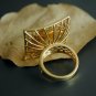 14k Solid Gold Diamond Square Cocktail Ring Wedding Statement Filigree Ring Gift