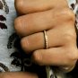 14k Solid Gold Matching Couples Band Diamond Half Eternity Band Wedding Ring Set