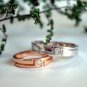 Wedding Band Set 14k Solid Gold Diamond Couple Ring Bride Groom Wedding Ring Set
