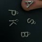 Natural Pave Diamond Initial Findings For Necklace 925 Sterling Silver.