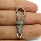 Beautiful Designer Rosecut Pave Diamond Lobster Design Clasps 925 Silver Supply.