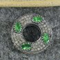 Rare Tsavorite Garnet Connector 925 Silver Diamond Round Jewelry Connector Gift.
